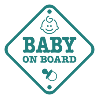 Baby On Board Sign Decal (Turquoise)